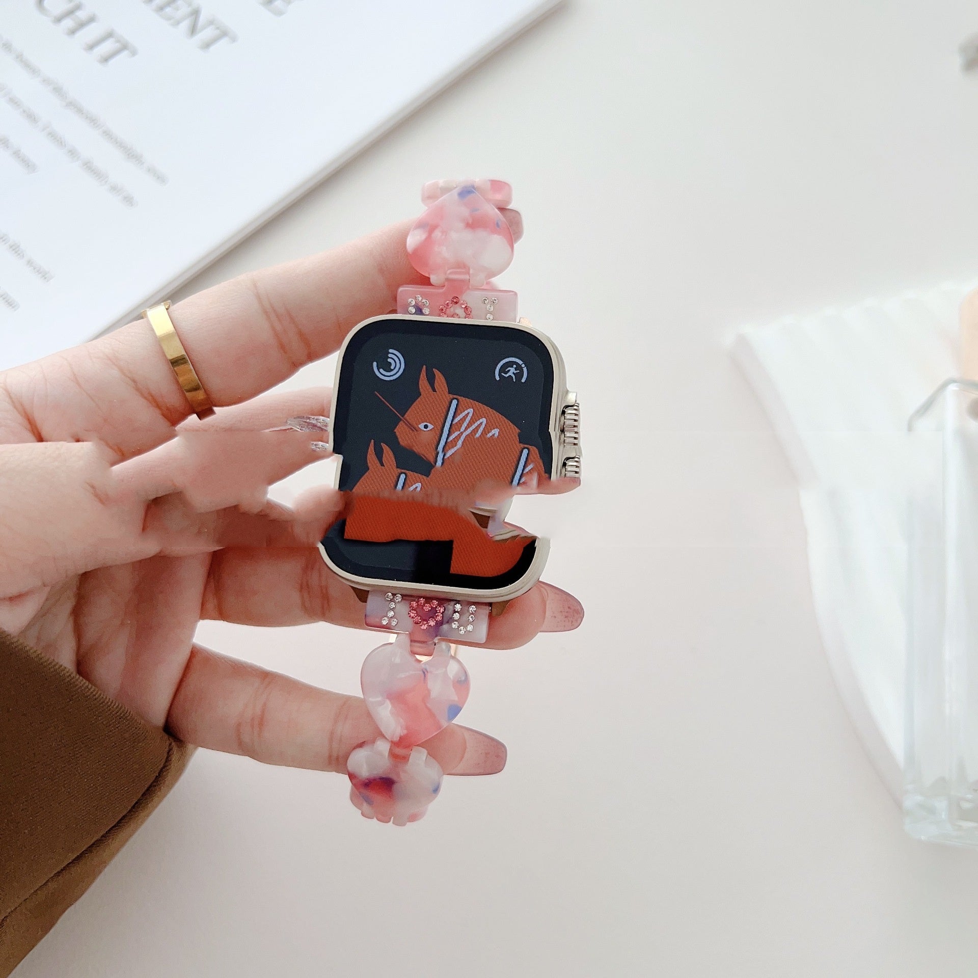 Versatile Casual Love Resin Strap